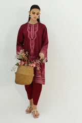 PLUM PETAL-2PC LINEN PRINTED SUIT