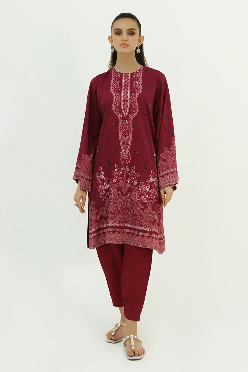PLUM PETAL-2PC LINEN PRINTED SUIT