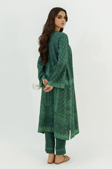 TEAL GLAM-2PC LINEN PRINTED SUIT