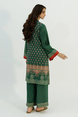 VERDANT DELIGHT-2PC LINEN PRINTED SUIT