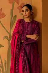VIOLET FLAIR-3PC DIGITAL PRINTED KHADDAR SUIT