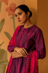 VIOLET FLAIR-3PC DIGITAL PRINTED KHADDAR SUIT