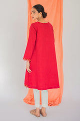 VIVID RED EMBROIDERED SHIRT