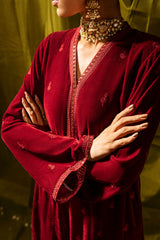 CARMINE BLOOM-2PC (SHIRT & DUPATTA)