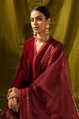 CARMINE BLOOM-2PC (SHIRT & DUPATTA)