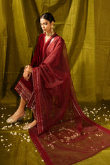 CARMINE BLOOM-2PC (SHIRT & DUPATTA)