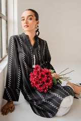 DARK OPAL PRINTED KHADDAR SHIRT