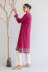 PLUM ORNATE DIGITAL PRINTED LINEN SHIRT
