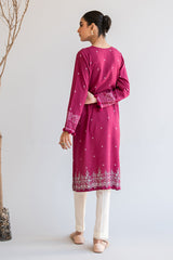 PLUM ORNATE DIGITAL PRINTED LINEN SHIRT
