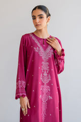 PLUM ORNATE DIGITAL PRINTED LINEN SHIRT