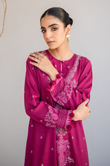 PLUM ORNATE DIGITAL PRINTED LINEN SHIRT