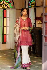 FUSCIA HIBISCUS - DIGITAL PRINTED LAWN - 3 PCS