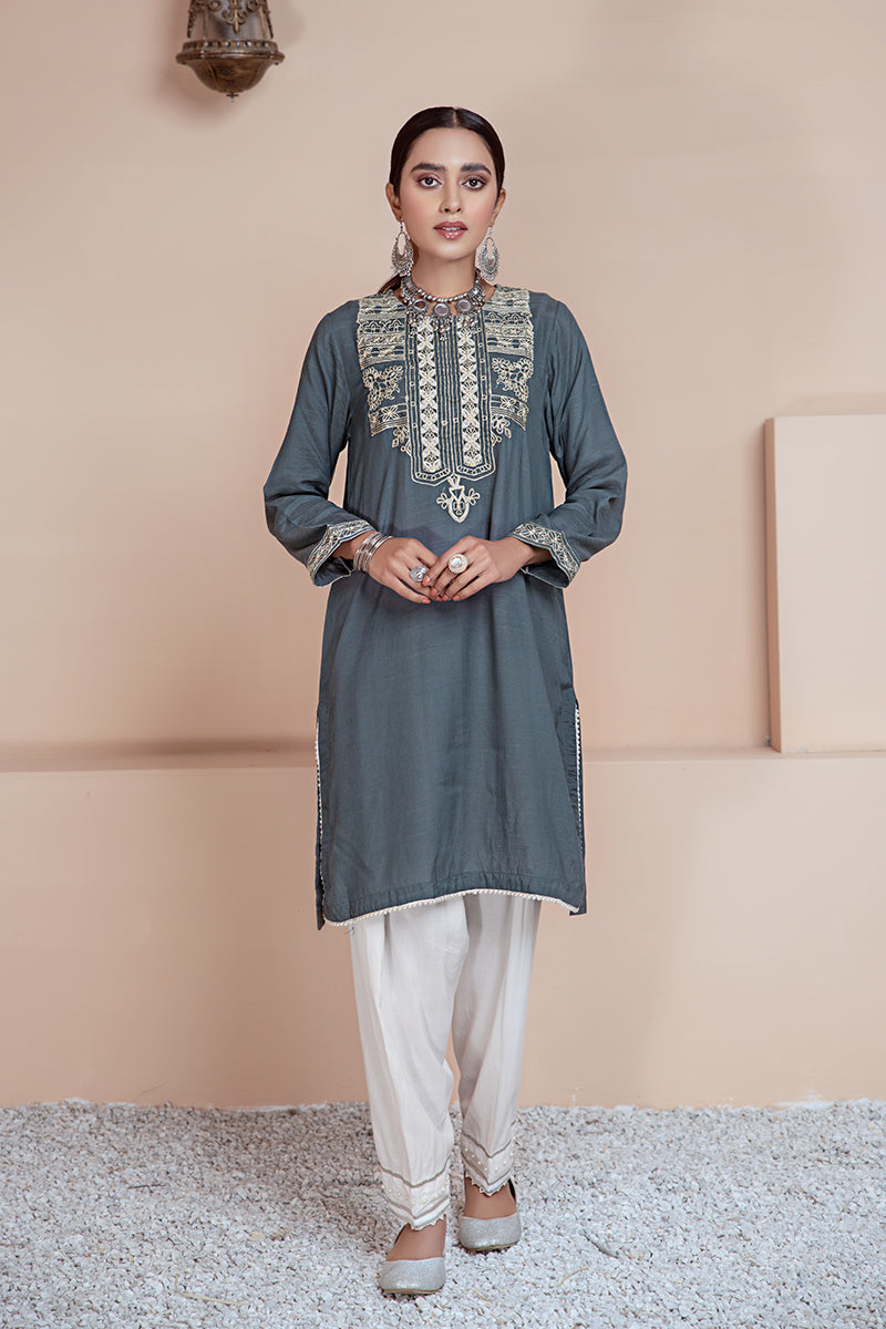 FLORA GERANIUM - EMBELLISHED SHIRT