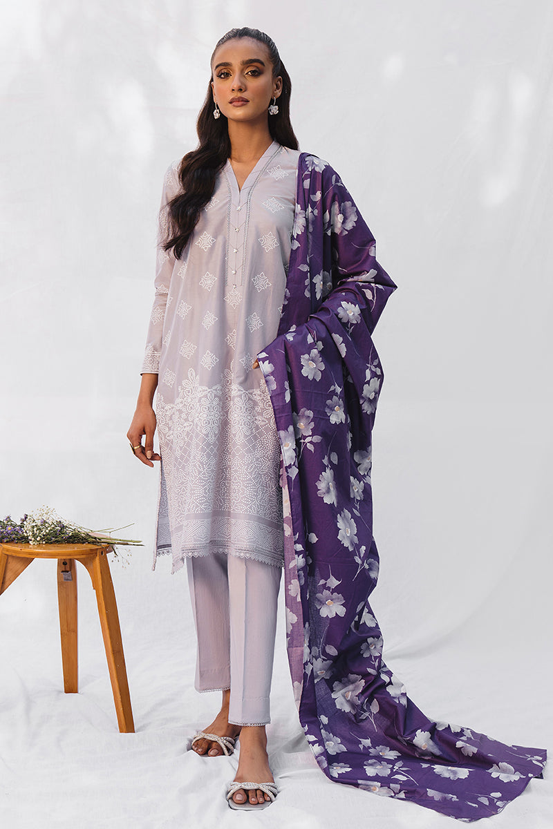 GLIMMERING MEADOW-3PC PRINTED LAWN SUIT