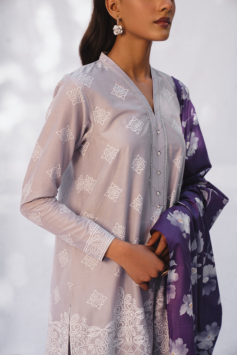 GLIMMERING MEADOW-3PC PRINTED LAWN SUIT