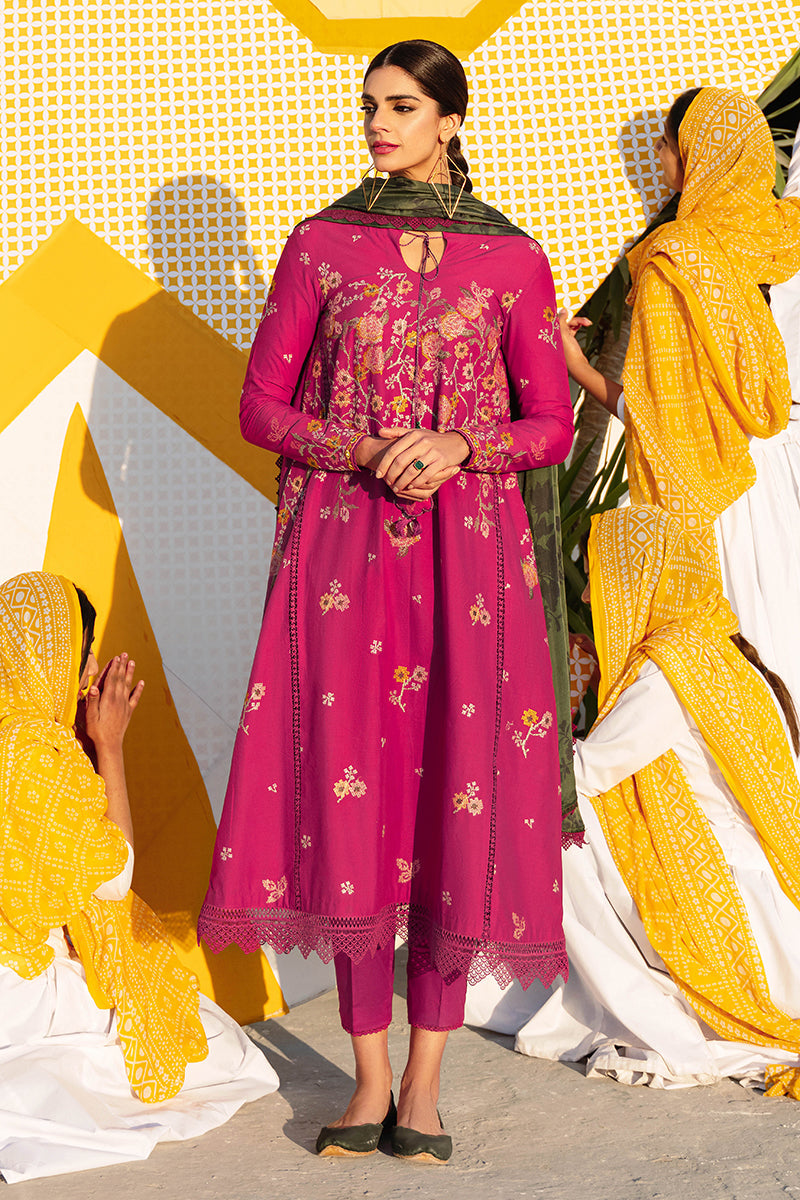 VIVID FLAMBOYANT-3PC EMBROIDERED LAWN SUIT